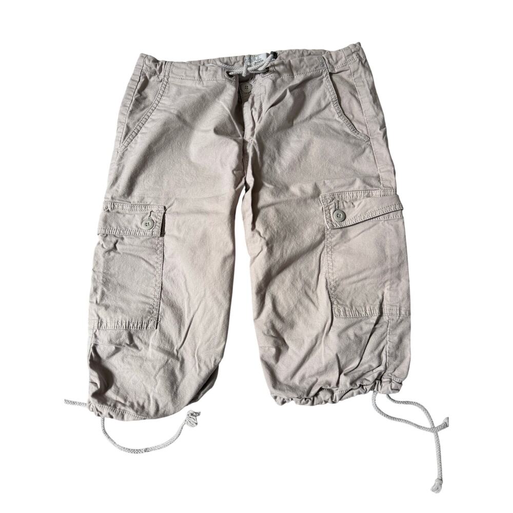 Prana Shorts Women's 6 Cargo Organic Cotton Beige Drawstring Leg Closure
